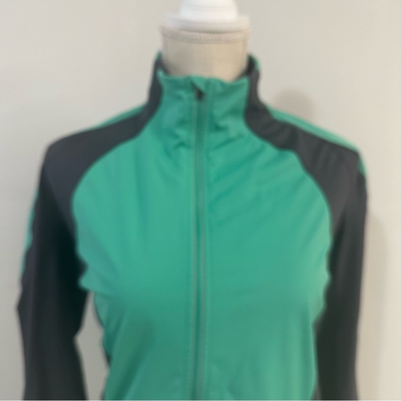 LL Bean Jacket Medium Green Performance Stretch Full Zip 286686 Wicking - Picture 3 of 8